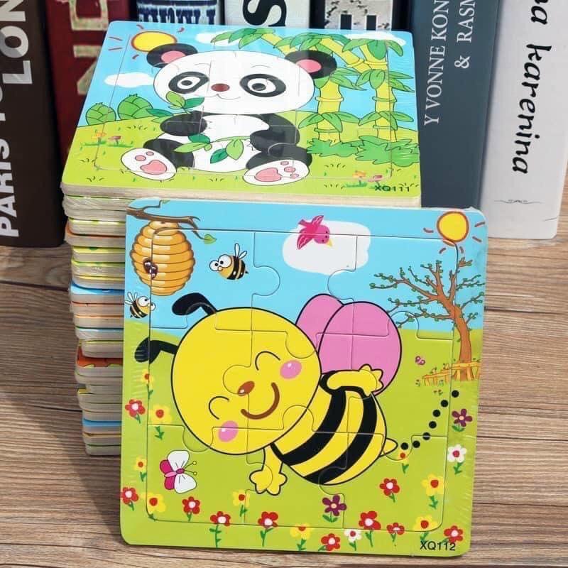 Combo 10tranh ghép gỗ 9 mảnh 15x15cm