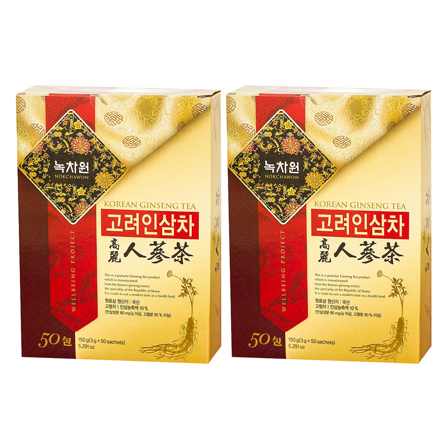 Combo 2 Trà Nhân Sâm Hàn Quốc Nokchawon Korean Ginseng Tea (3g x 50 gói)