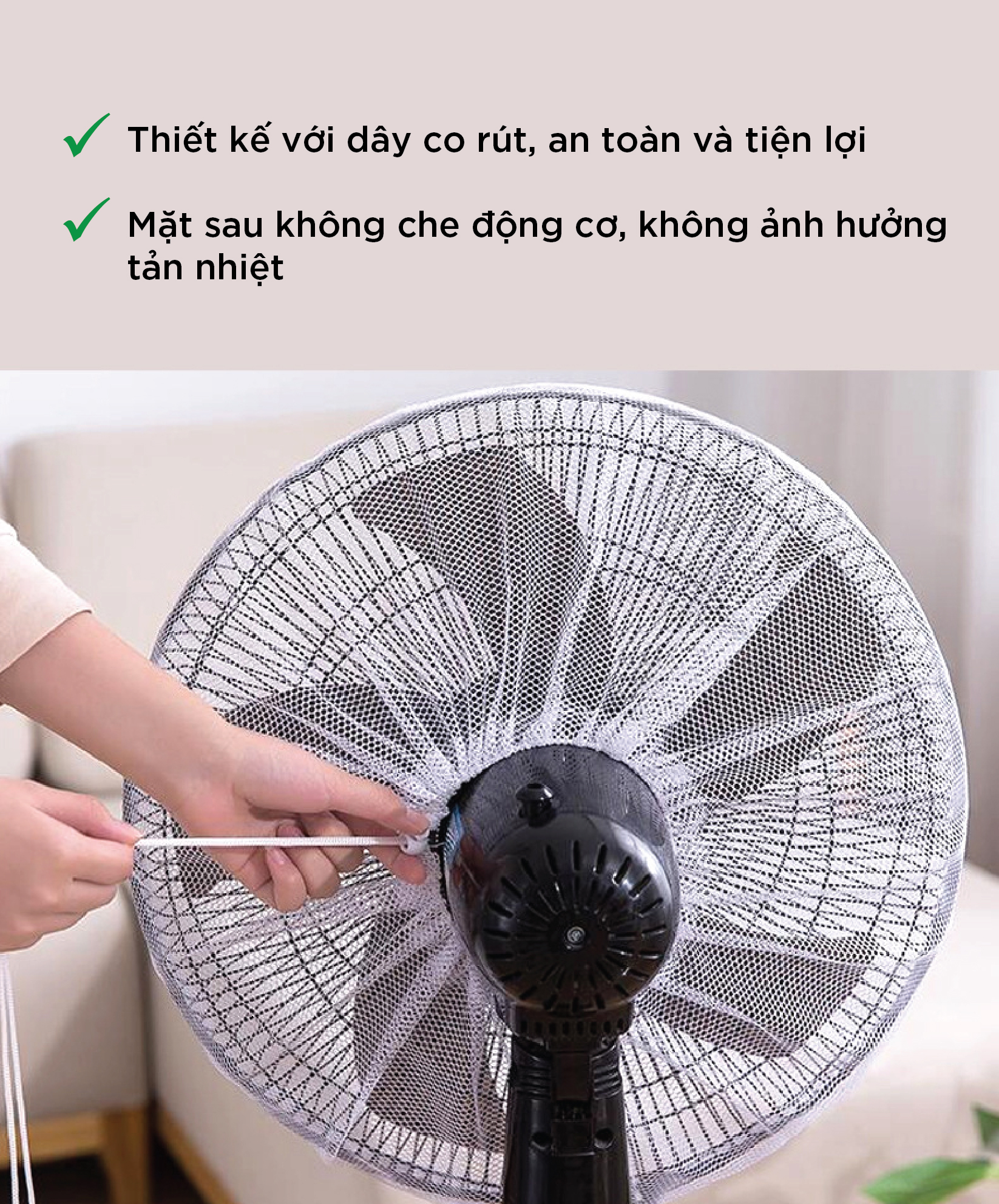 1 LƯỚI BỌC QUẠT CAO CẤP AN TOÀN CHO BÉ - DÂY RÚT (HÀNG CHẤT LƯỢNG TỐT) - Kích thước: Đường kính lồng quạt 45cm - GIAO MẪU NGẪU NHIÊN Áo Trùm Máy Quạt Bảo Vệ Điện Cao Cấp Có Vải Lồng Chống Bụi