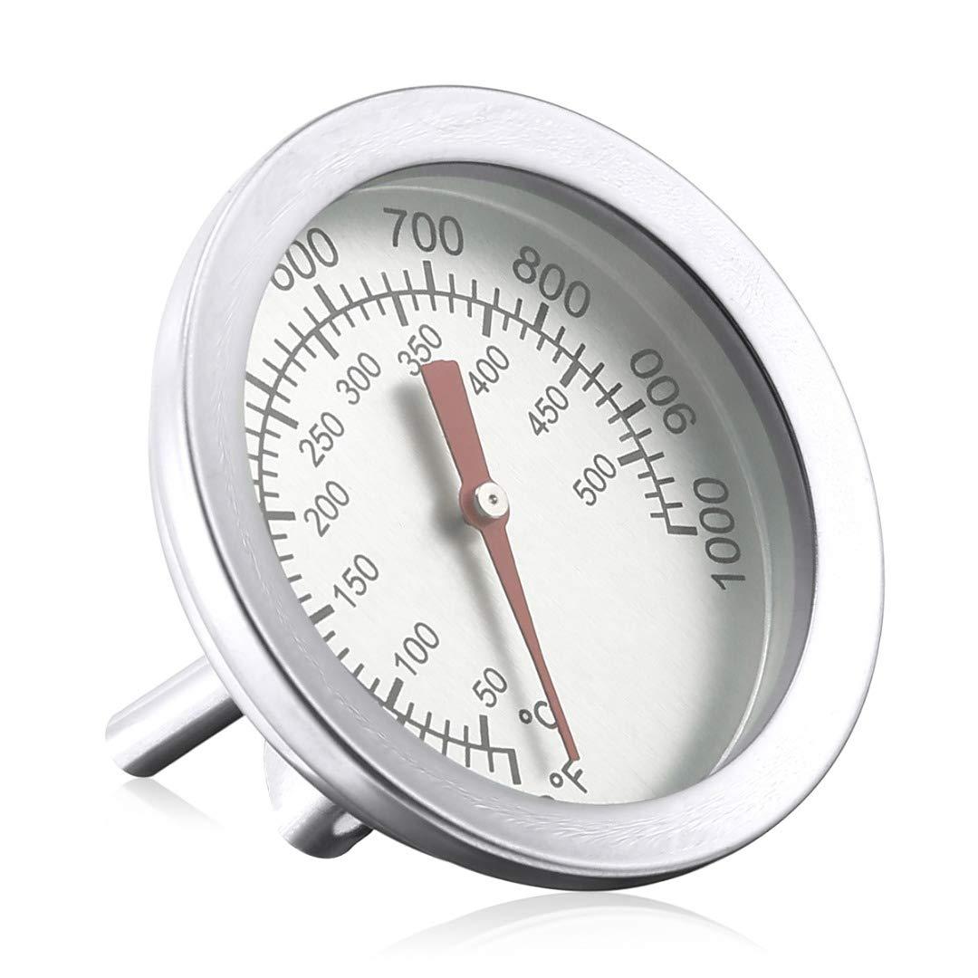 Nhiệt kế nướng, nhiệt kế BBQ bằng thép không gỉ cho tất cả các vỉ nướng, người hút thuốc, lò nướng và xe nướng, hiển thị nhiệt độ kép 50-500/100-1000 ℉