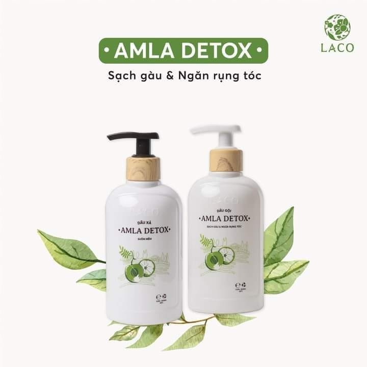 Dầu xả Organic Amla Detox - Thương hiệu Laco - Giúp tóc mềm mượt phục hồi hiệu quả - Dành cho tóc nhuộm tẩy uốn hay da dầu