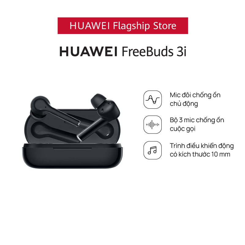 Tai nghe Bluetooth Huawei FreeBuds 3i | Hệ thống 3 Mic khử ồn thông minh | Driver âm thanh lớn | Thiết kế tự nhiên | Dễ dàng đeo | Dễ dàng mang theo | Điều khiển dễ dàng | Mở, kết nối tức thì | Kiểm soát cử chỉ | Hàng Phân Phối Chính Hãng