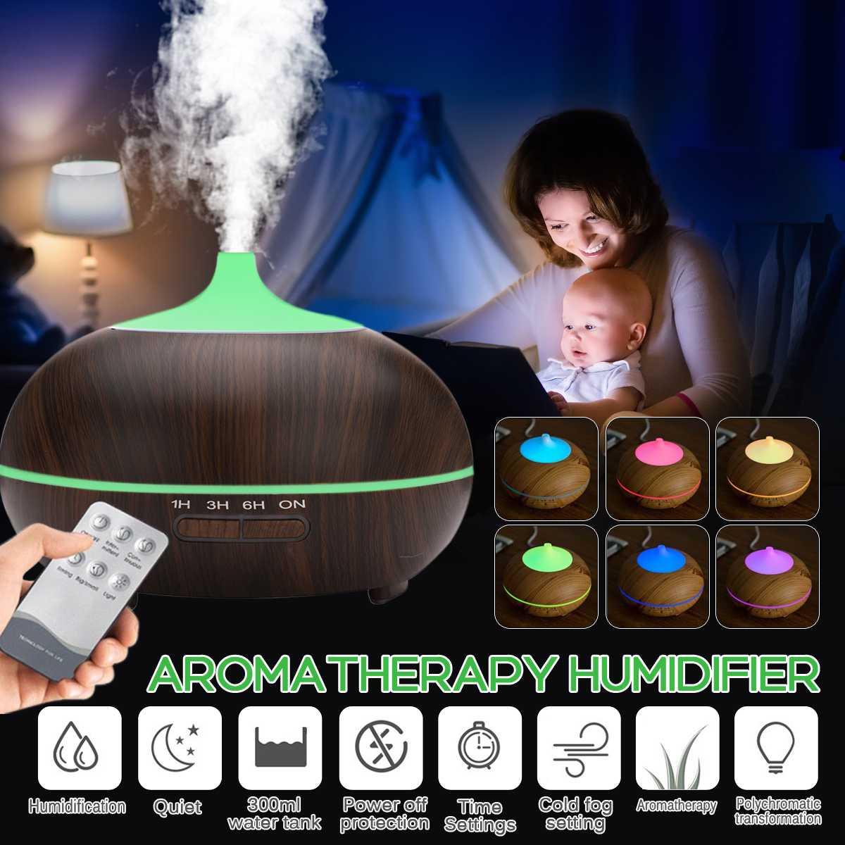 300Ml Điện Máy Phun Sương Tạo Độ Ẩm Tinh Tinh Dầu Khuếch Tán Tinh Dầu Siêu Âm Thanh Vân Gỗ Máy Tạo Độ Ẩm Không Khí USB Mini Phun Sương Tạo LED Cảm Ứng