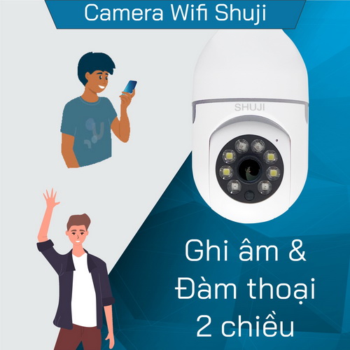 Camera Wifi không dây SHUJI UH620D - Camera bóng đèn - Ban đêm có màu - Báo động khi có trộm đột nhập - 4.0MP cho hình ảnh đẹp gấp đôi Full HD1080 - Hàng chính hãng