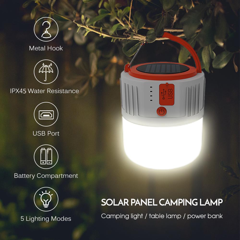 Đèn Lồng Cắm Trại Di Động Đa Chức Năng Usb Có Thể Sạc Lại Chống Nước