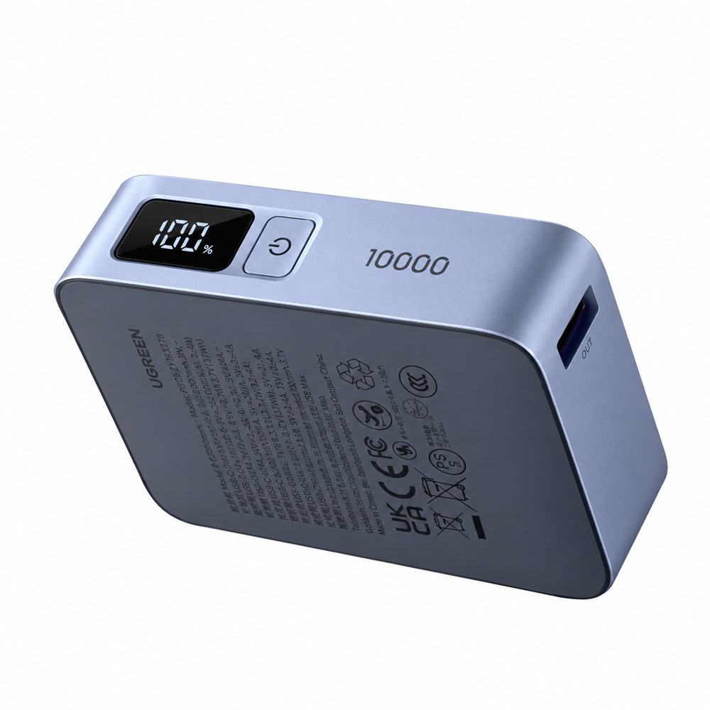 Sạc dự phòng Ugreen Power Bank Built-In Cable 25cm 1USB 1Type-C 33W 10000mAh PB584 75173B - Hàng chính hãng