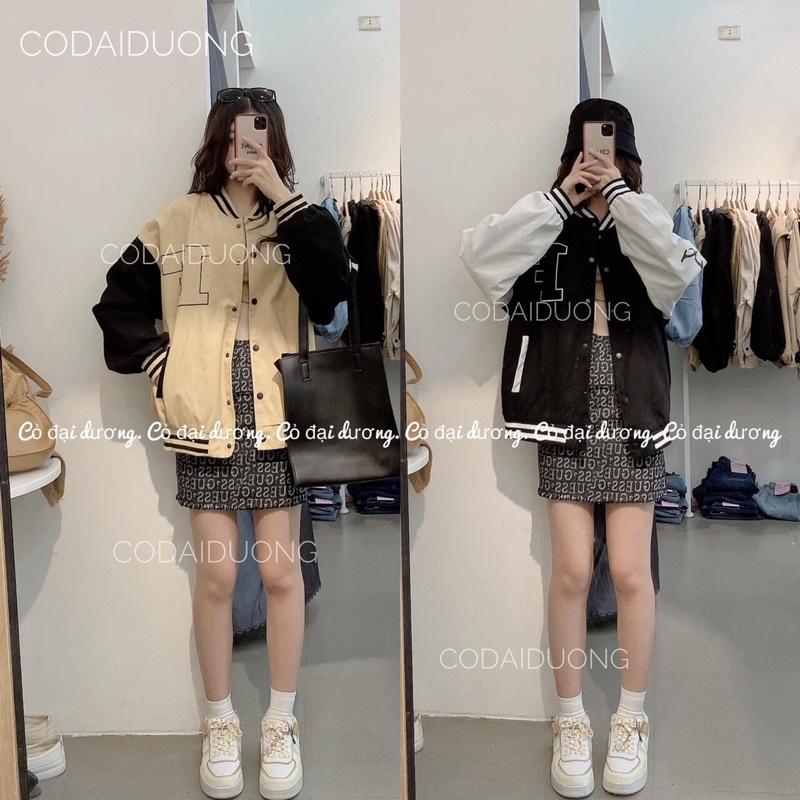 Khoác bomber F-F bo viền pha thân unisex