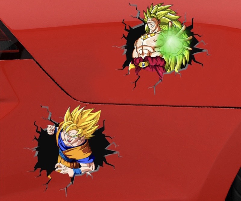 Miếng Dán Phản Quang Hình Dragon Ball Son Goku Trang Trí Kính Chắn Gió Thân Xe / Laptop / Xe Hơi