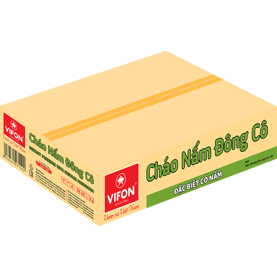 Thùng 50 Cháo Nấm Đông Cô VIFON có Gói Thịt Thật 27gr