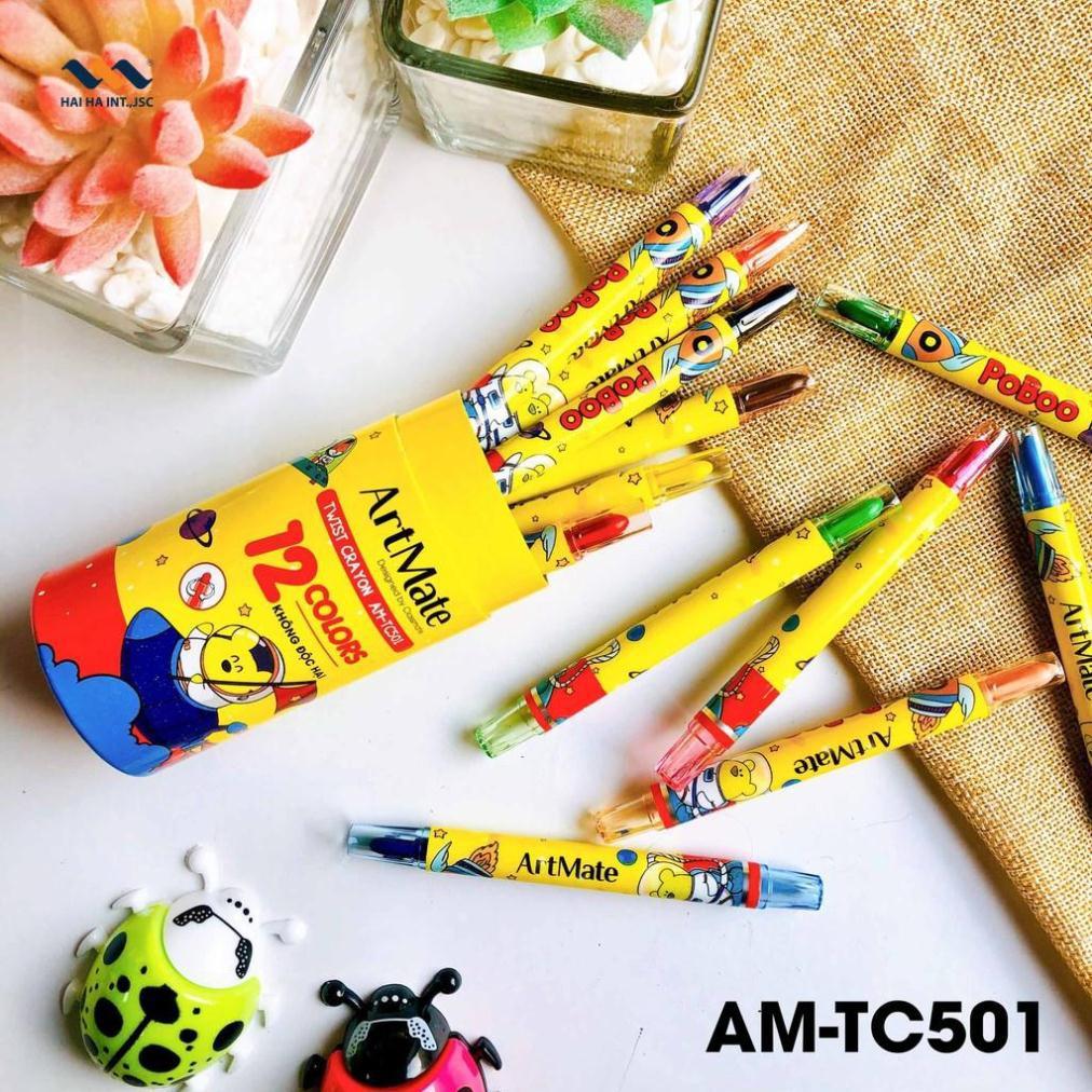 Bút sáp vặn ống 12/24 màu AM-TC501/503