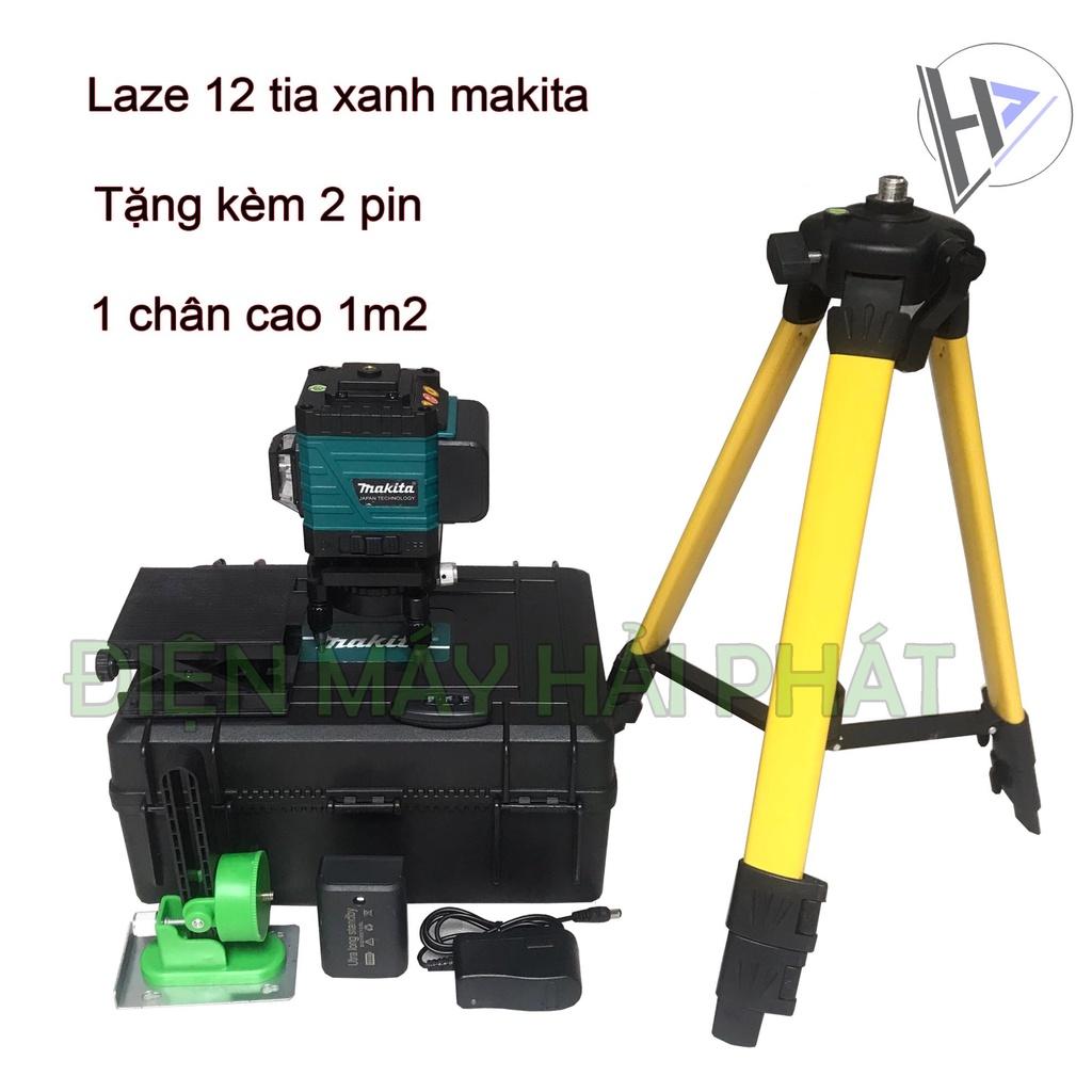 Máy cân mực bắn cốt laser MKT 12 tia xanh laze có điều khiển, kính, sạc, chân đế máy, hộp nhựa