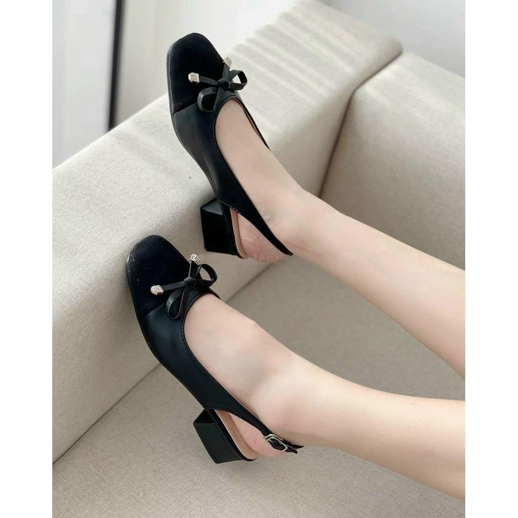 Sandal bít mũi nơ chuông 3 màu cực xinh - 3P