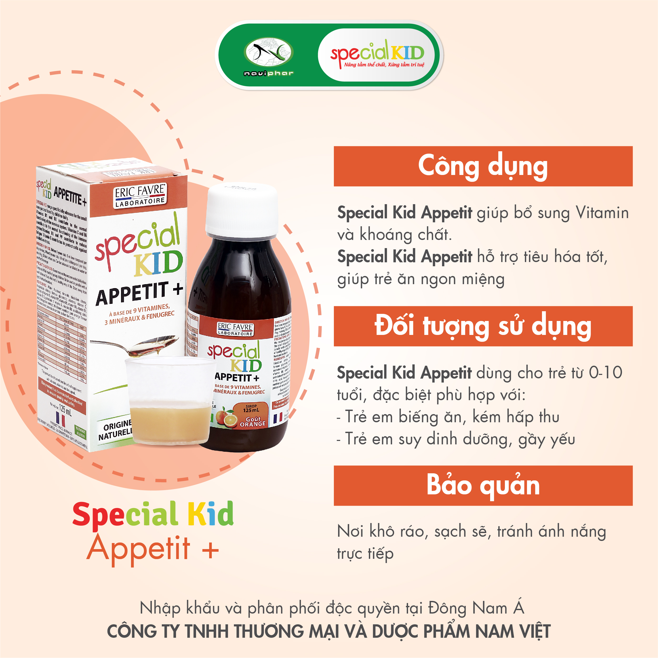 TPBVSK Special Kid Appetit+ Bổ sung các loại Vitamin và Khoáng chất - Hỗ trợ tiêu hóa tốt, giúp bé ăn ngon miệng (125ml)[Siro – Nhập khẩu Pháp]