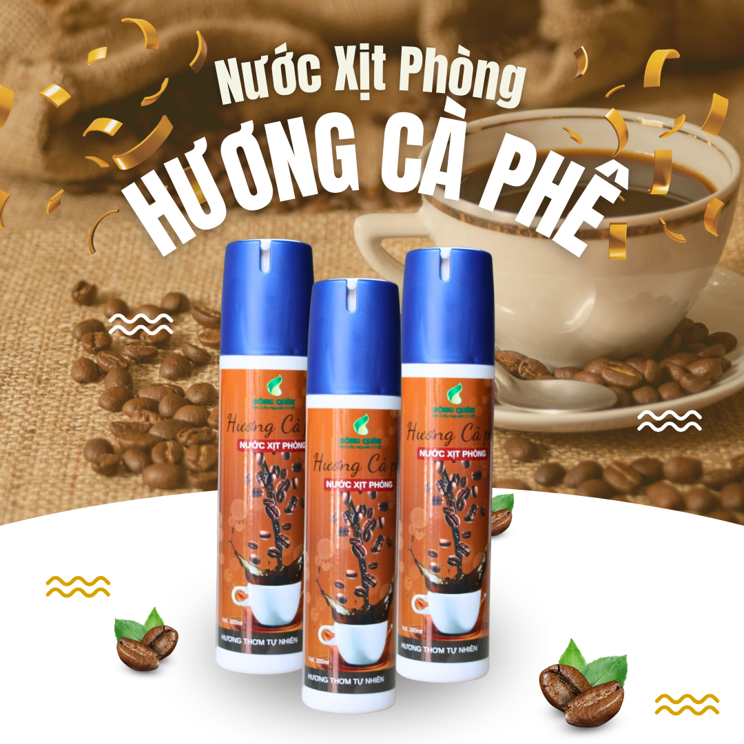 Nước Xịt Thơm Phòng Hương Cà Phê Thương Hiệu Đông Quân, Giúp Khử Mùi Hôi, An Toàn Sức Khoẻ 300ml/chai