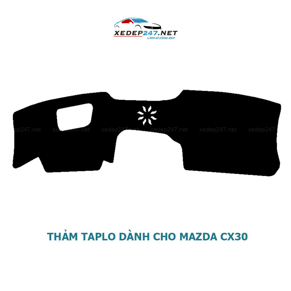 Thảm Taplo dành cho xe Mazda CX30 chất liệu Nhung, da Carbon, da vân gỗ