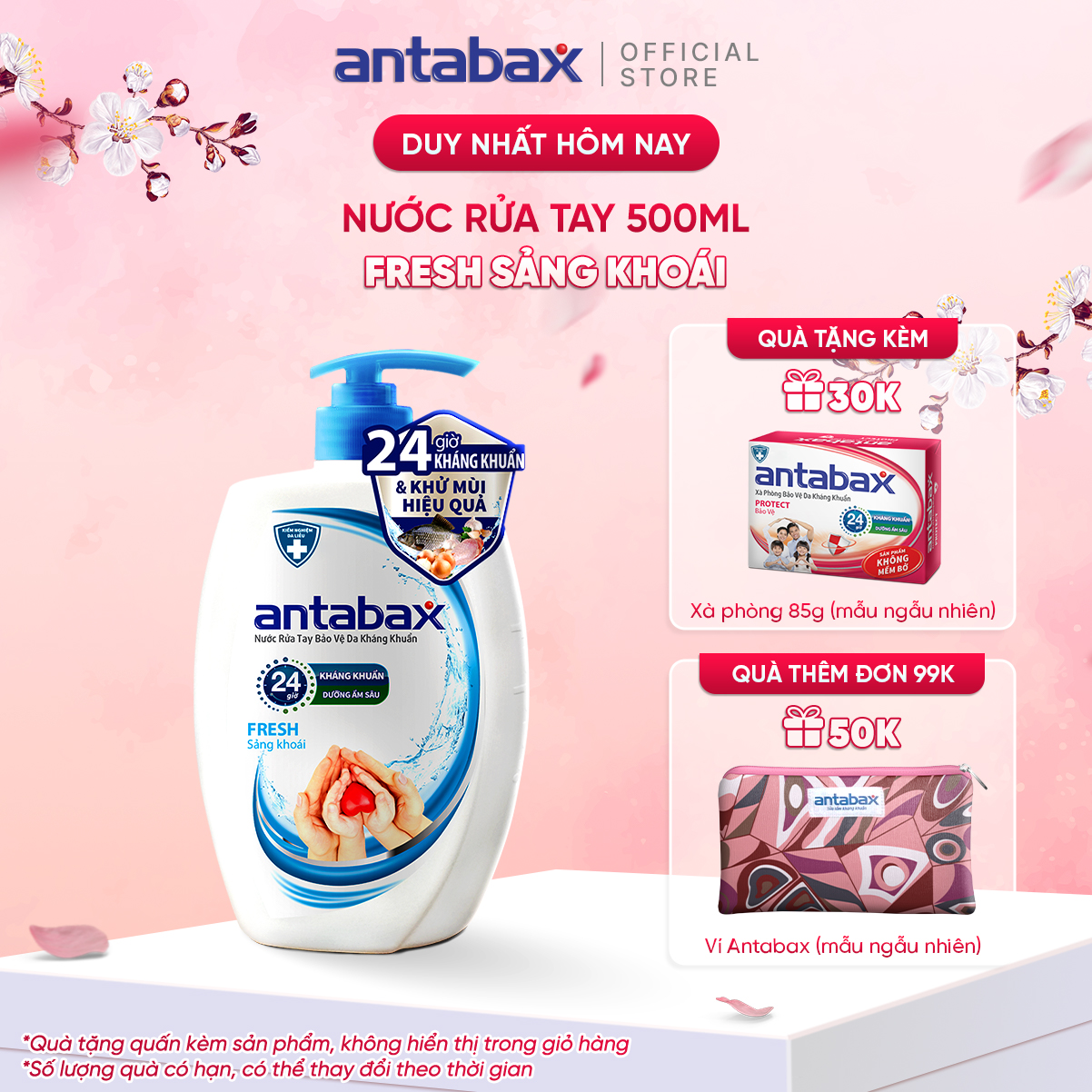 Nước Rửa Tay Bảo Vệ Da Kháng Khuẩn Antabax Fresh Sảng Khoái 500ml