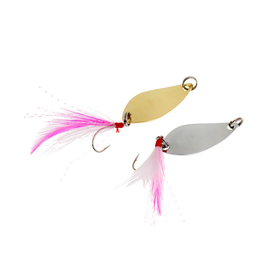 Spoon Hard Fishing Baits Metal Spinner Bionic Baits with Single Hook Feather