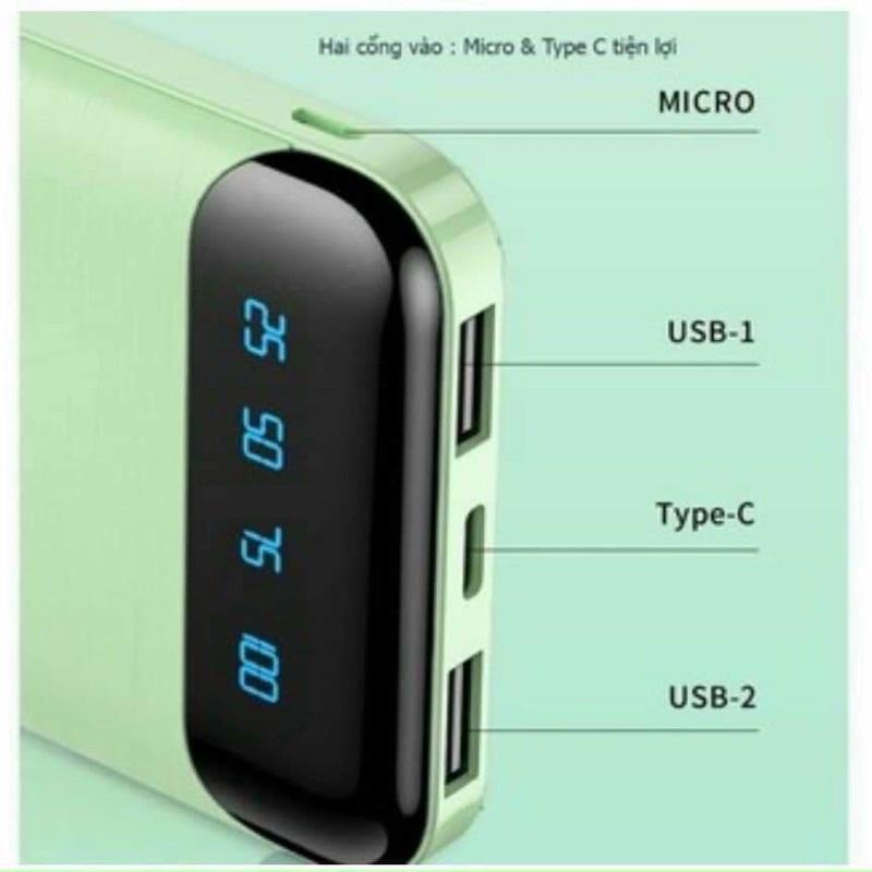 Pin sạc dự phòng 10000mAh WK DESIGN WP-161 sạc 2 thiết bị cùng lúc,sạc nhanh 2.1A, dùng cho android và ios