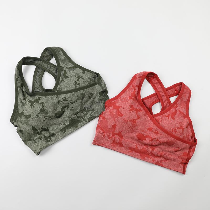 Cam Phối Liền Mạch Áo Ngực Thể Thao Nữ Tập Gym Máng Đỡ Chéo Đệm Lưng Áo Lót Thể Thao Vừa Hỗ Trợ Tập Yoga Bra Tập Luyện thể Thao Áo