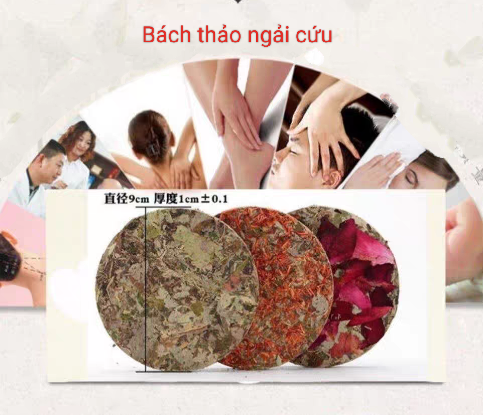 Set 5 Bánh ngải cứu khô ướp hoa/Bánh ngải cứu ngâm chân- Tắm Gội - Xông Hơi Thải Độc Cơ Thể