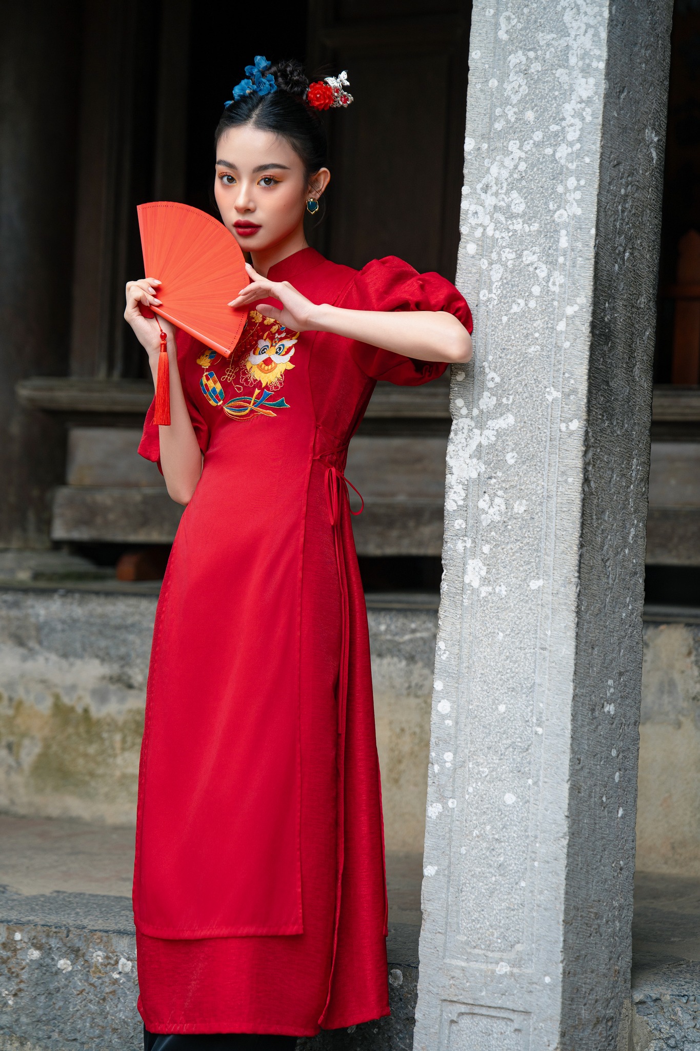 OLV - Áo dài AD Hải Đường (Không kèm quần)