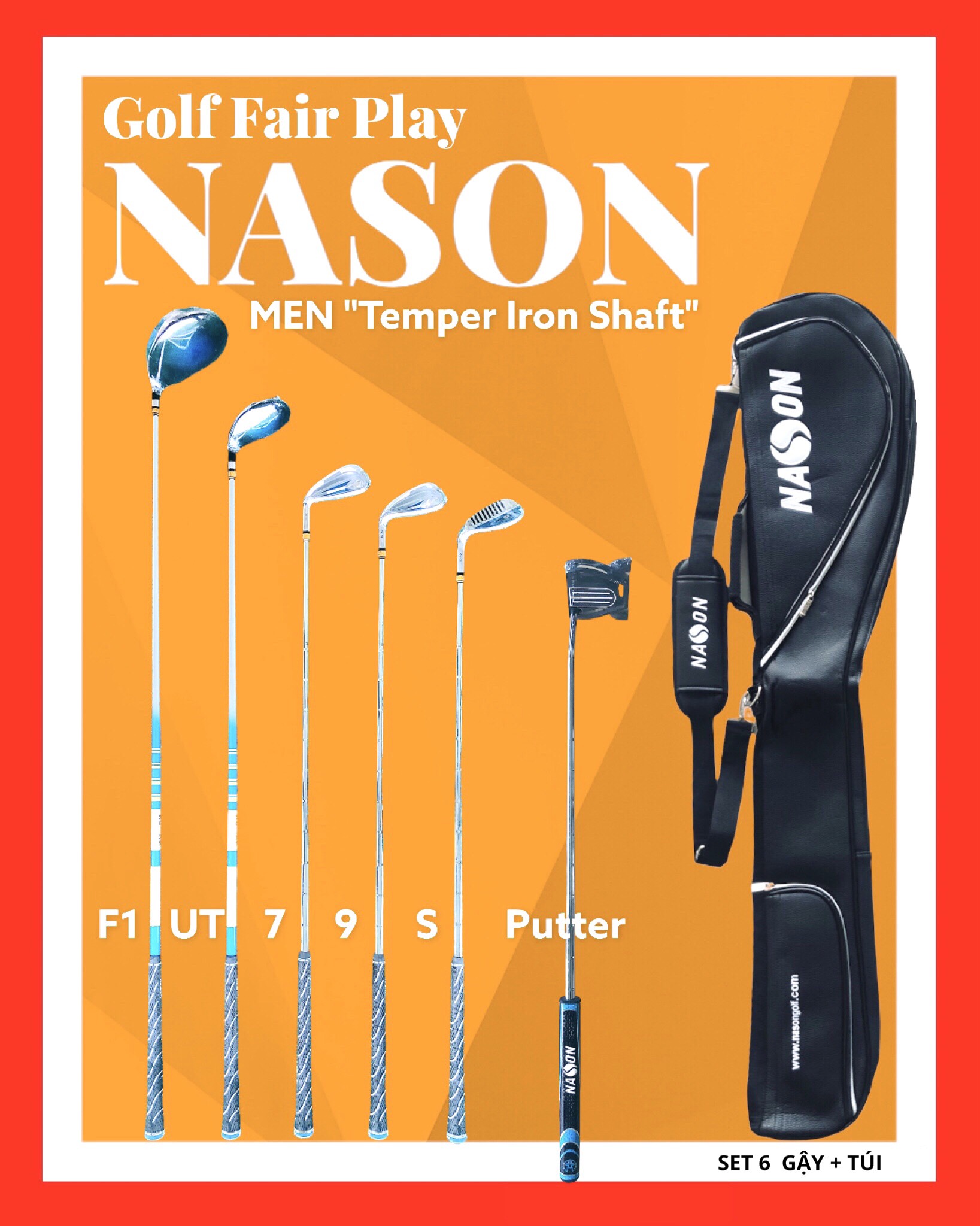 BỘ GẬY GOLF NAM (6 GẬY) FAIRPLAY GF-01 | NASON