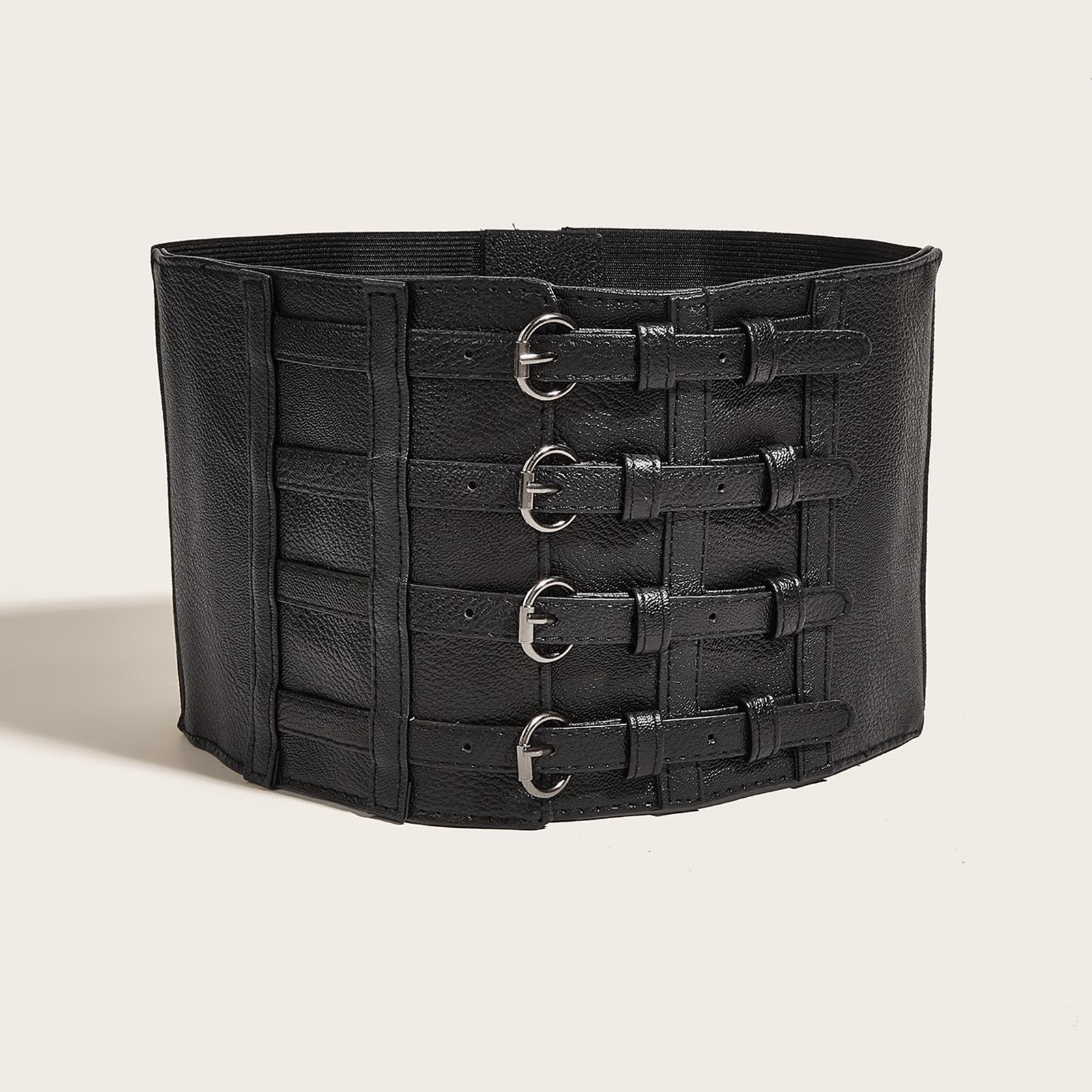 Fashion Corset Waist Training PU Leather Women Elastic Waist Belt