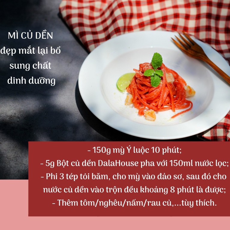Bột củ dền Dalahouse Hộp 60gr - Nguyên chất sấy lạnh - Organic giúp bổ máu - Đạt tiêu chuẩn Châu Âu