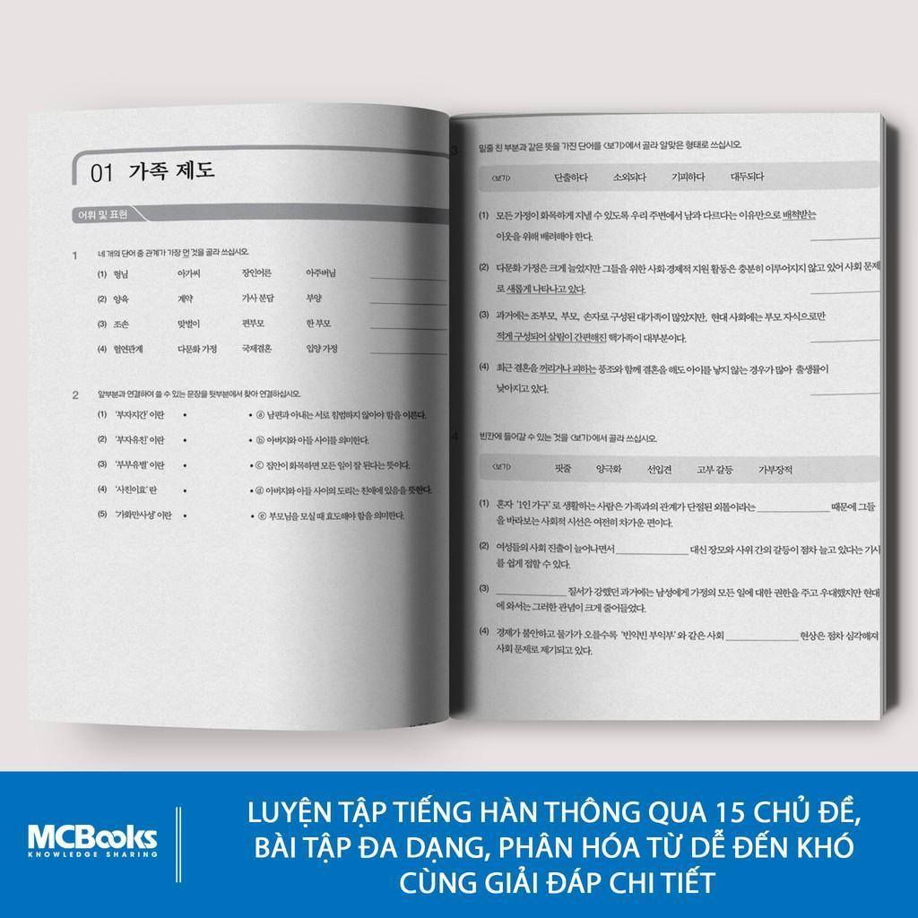 Sách - Bài Tập Tiếng Hàn Tổng Hợp Cao Cấp 6 - MCBooks