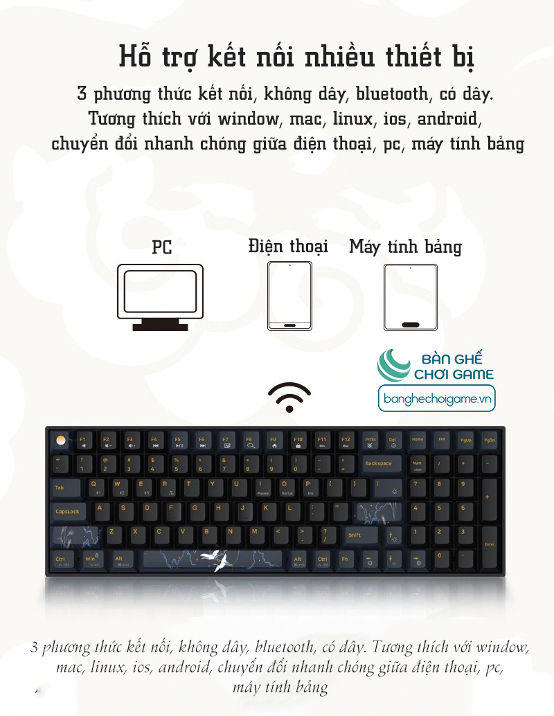 Bàn phím cơ không dây Newmen GM1000 - Gateron G-Pro Switch - Hotswap - Hàng chính hãng