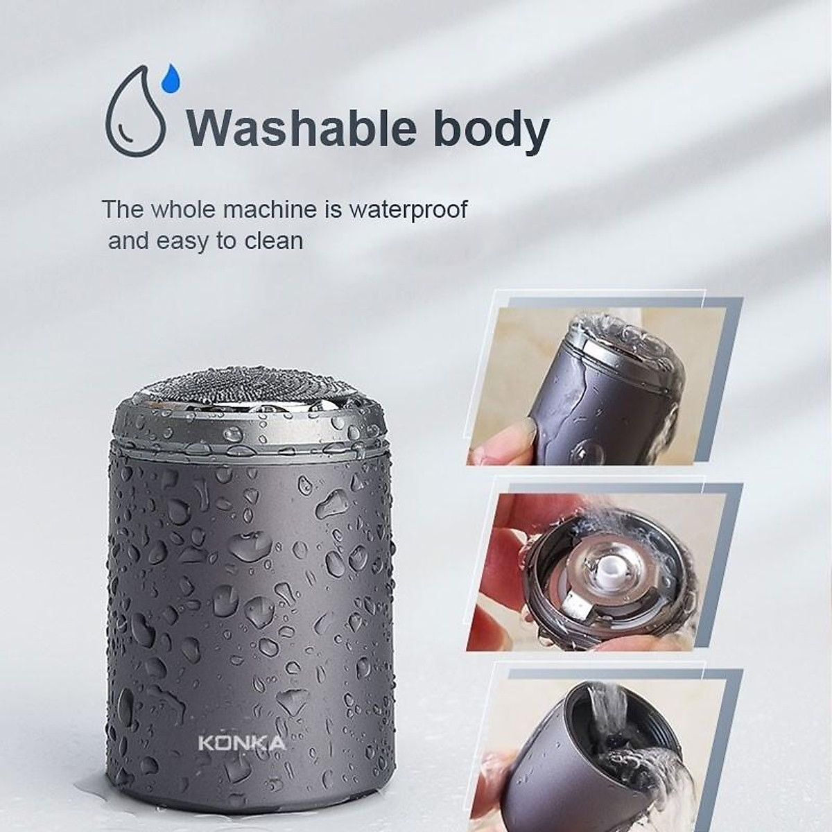 Dao Cạo Râu Mini KONKA Bằng Thép Chống Nước Cho Nam