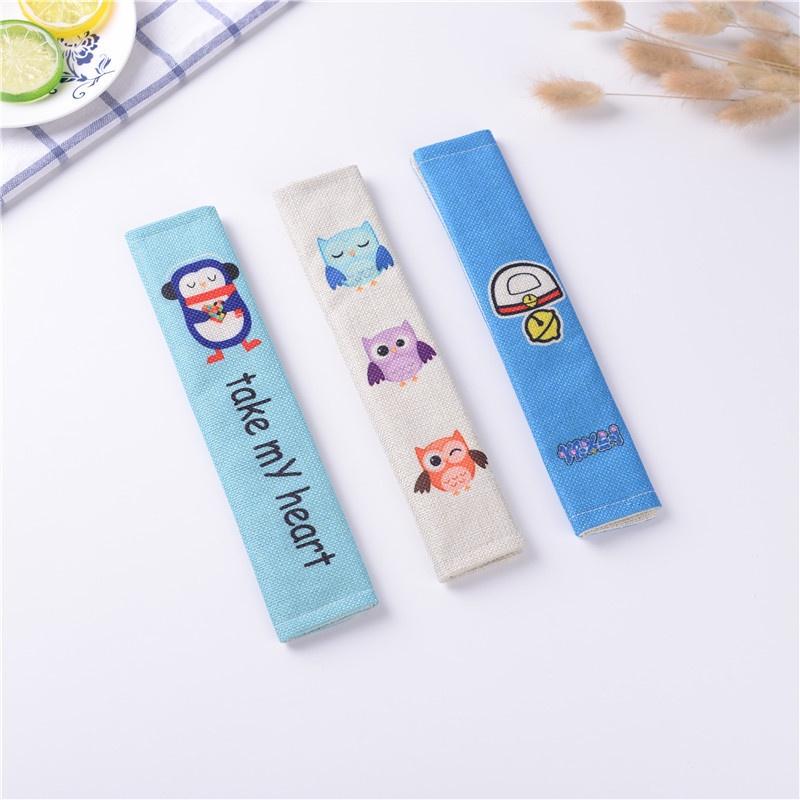Vỏ Bọc Dây Đai An Toàn Xe Hơi Bằng Cotton Lanh In Họa Tiết Hoạt Hình Dễ Thương