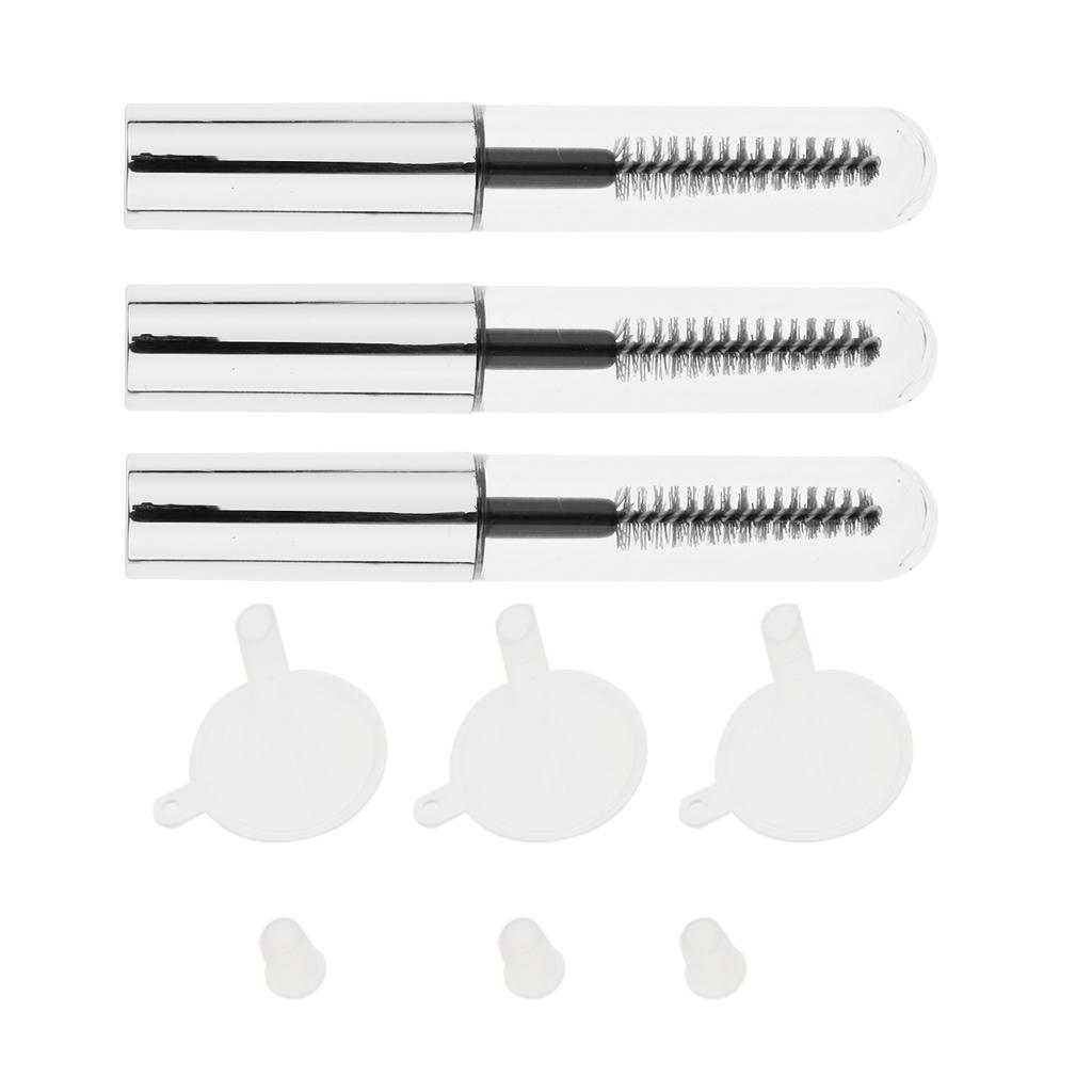 3X4 Ml Trang Điểm Trống Mascara Ống Tròn Với Lông Mi Cây Đũa Phép 3 Phễu Hút Bộ