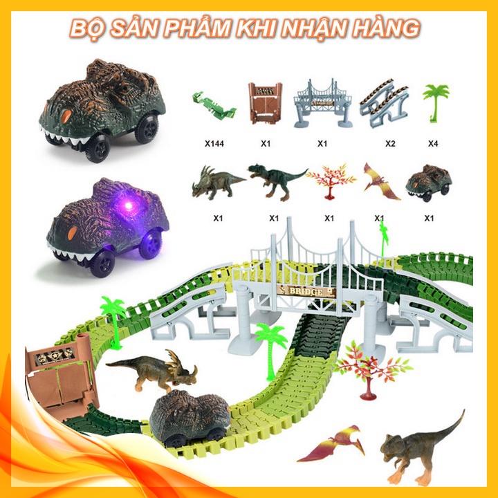 Đoàn xe Thám Hiểm Khủng Long 144pcs TRACK TO DINOSAUR ️