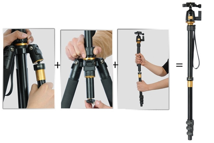 Chân Máy Ảnh Chuyên Nghiệp Tripod Beike Q555 - Hàng Nhập Khẩu