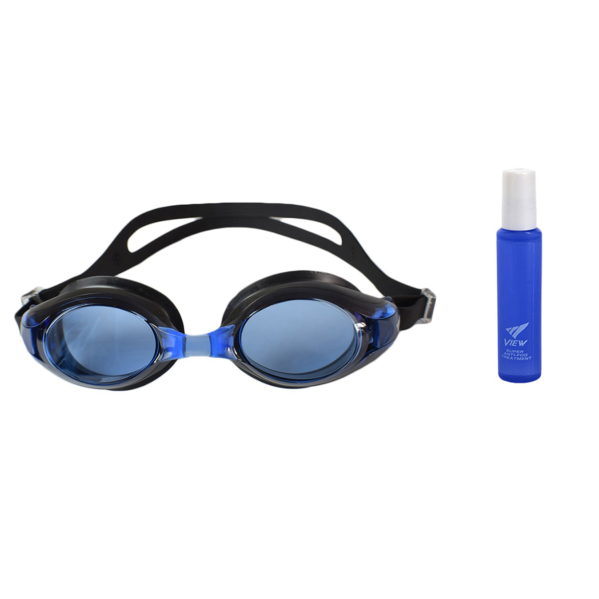 Bộ Kính Bơi View V500S Chống Tia Uv Chống Sương Mù Và Dung Dịch Chống Mờ Kính Super Anti - Fog View Tv330 15Ml - Hàng Chính Hãng - Xanh Đen