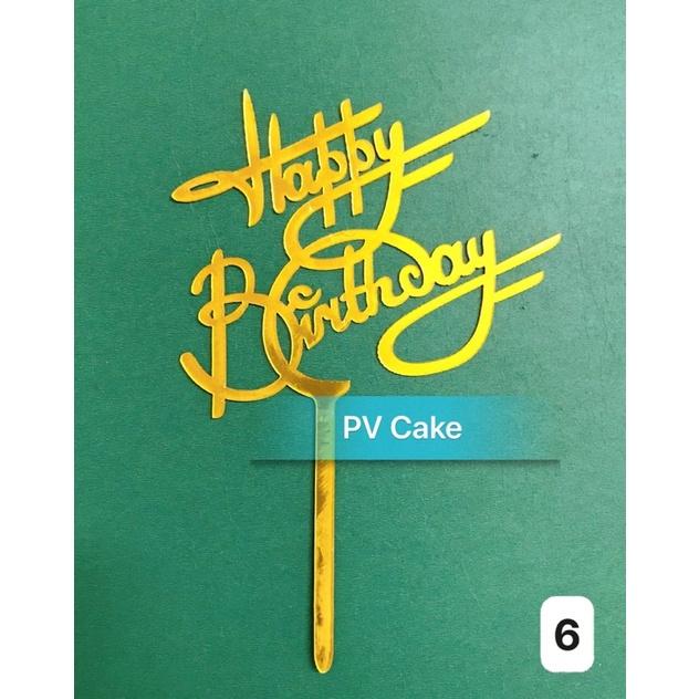 Que cắm Happy Birthday, set 2 que, có 11 mẫu