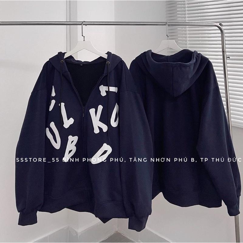 Áo Khoác nỉ chữ cái UL màu hồng + xanh unisex ảnh thật
