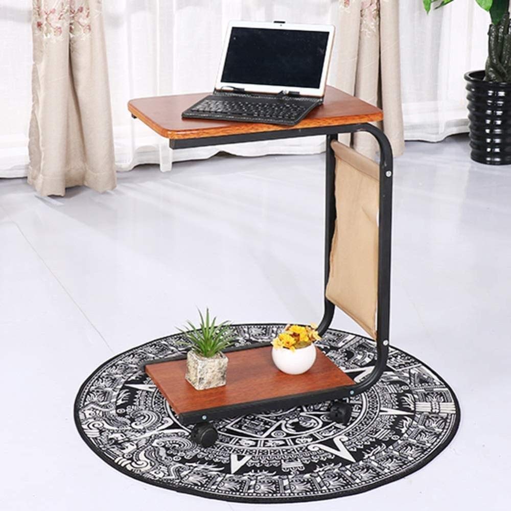 Bàn Làm Việc Đọc Tạp Chí Chữ U Có Bánh Xe C-Table Wheel Wood