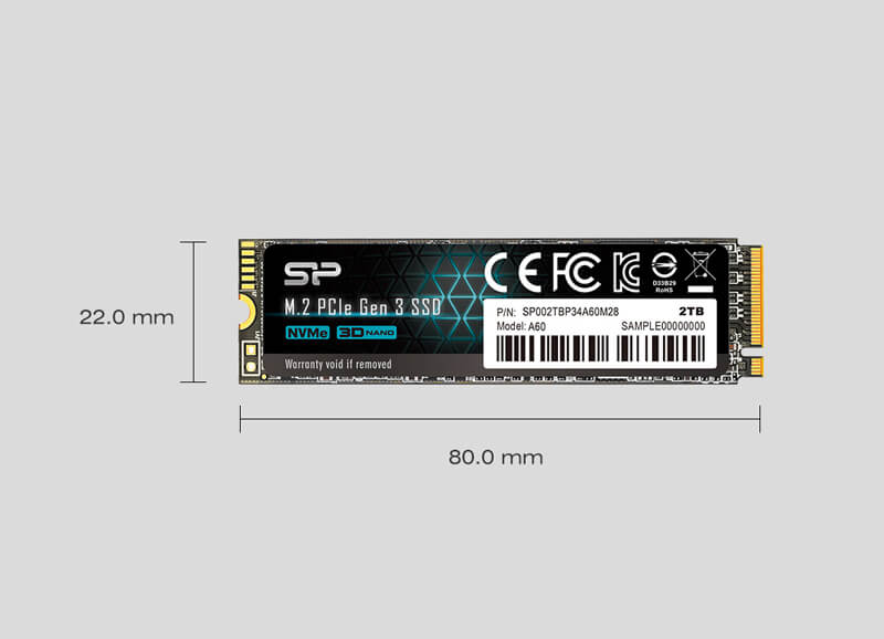 Ổ cứng gắn trong Silicon Power M.2 2280 PCIe NVMe SSD A60 - Hàng chính hãng