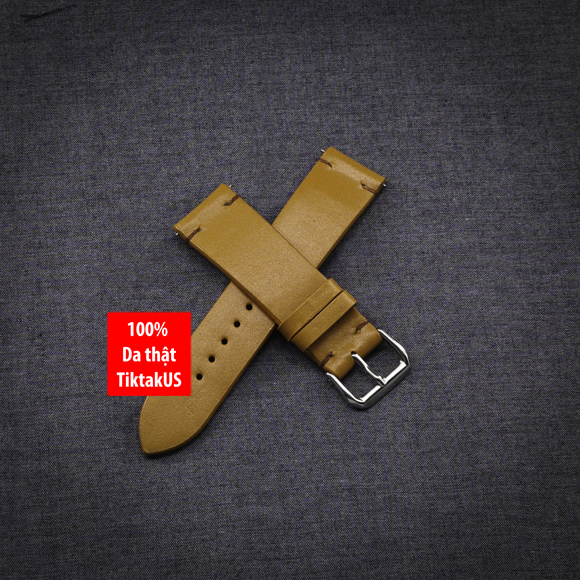 Dây đồng hồ da bò thật style Vintage (nhiều màu ) khóa thép không gỉ, đủ size cho đồng hồ Thụy Sĩ, đồng hồ Nhật : 18mm - 19mm - 20mm - 21mm - 22mm