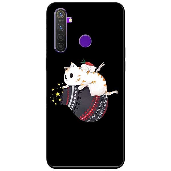Ốp lưng dành cho Realme 6i mẫu Mèo Trắng Ôm Túi