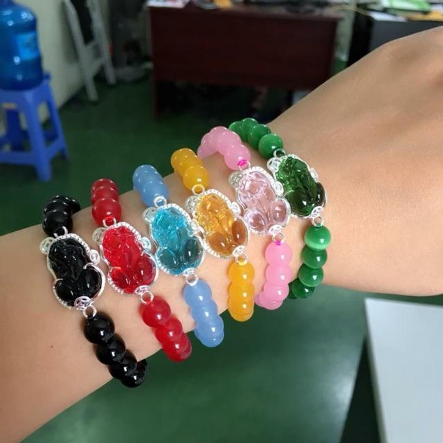 Vòng tay nghê mặt bọc bạc