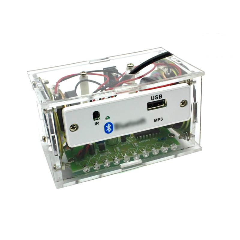 Tự làm Bộ loa tương thích Bluetooth Bộ thực hành dự án hàn điện tử Bộ lắp ráp hàn Loa 2x3W có hướng dẫn Màu sắc: Đen