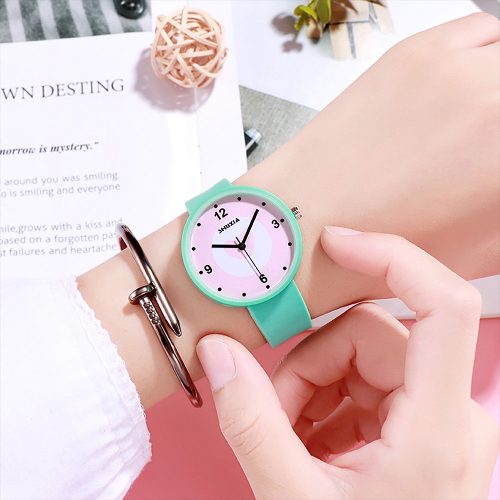 Đồng hồ thời trang nam nữ Shuxia S65 mặt trái tim dây silicon G445