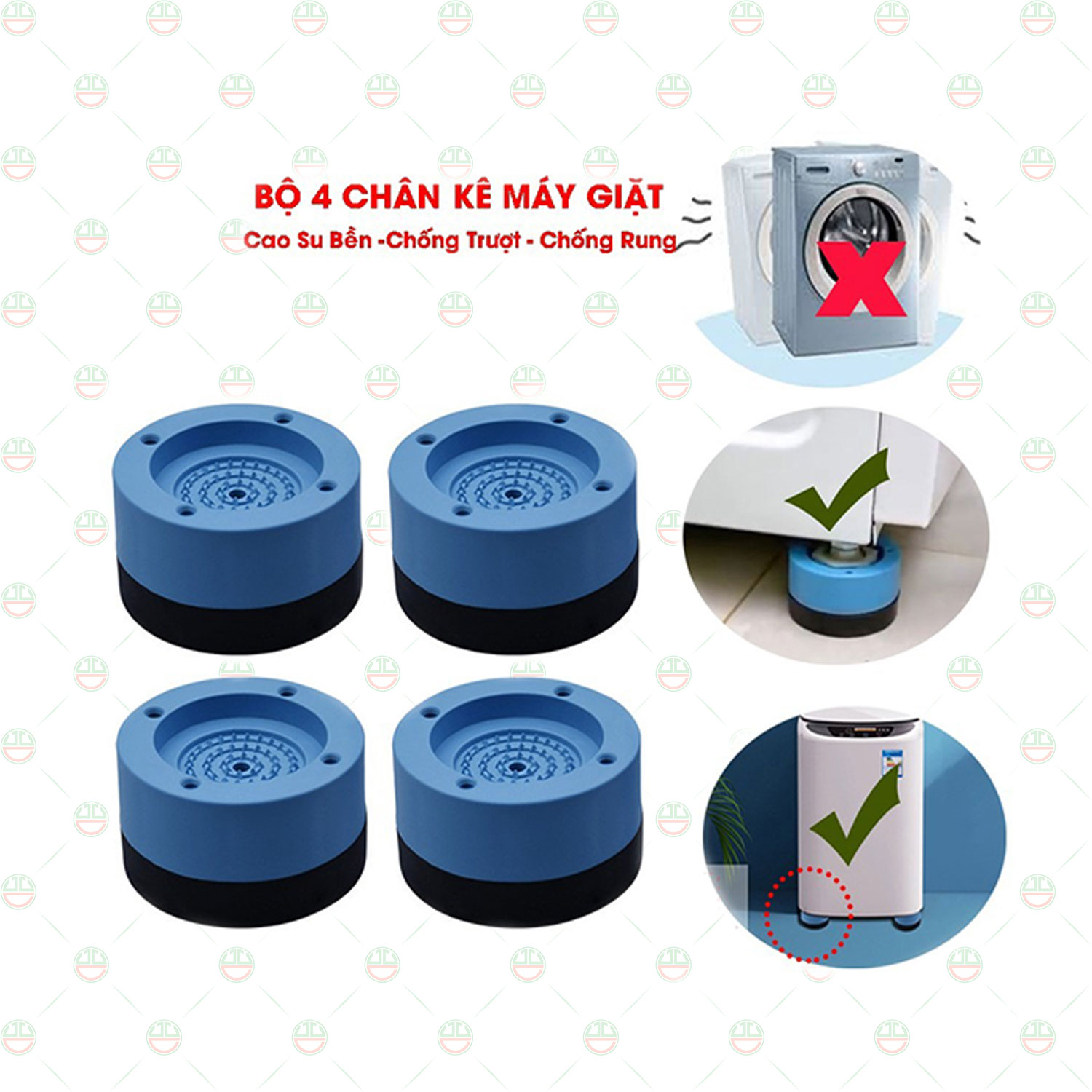 Bộ 04 Chân Đế KhoNCC Chống Rung Lắc, Giảm Ồn Máy Giặt - Tủ Lạnh - Hàng Chính Hãng - KLVQ-5214-BCRMG