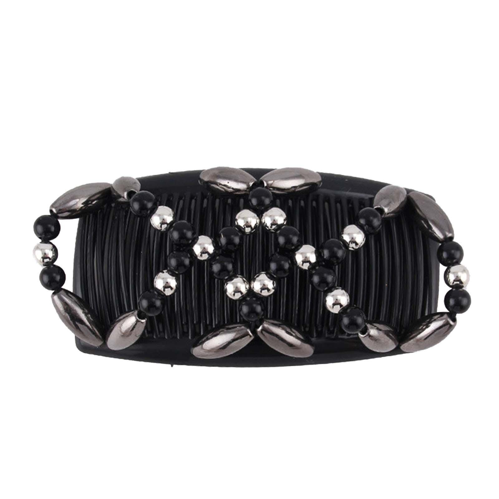 Beads Hair Combs Bun Making Tool Bead Hairpins Accessories Hair Clips Elastic Headwear for Stage Birthday Daily Party Decoration