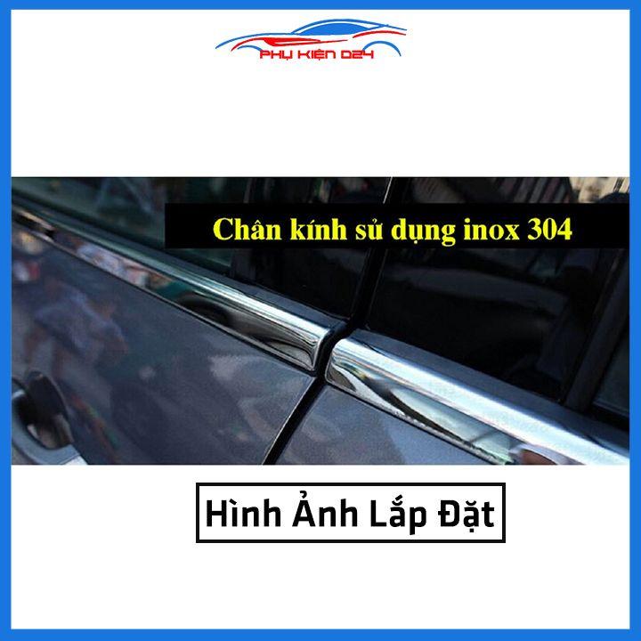 Bộ nẹp viền chân kính inox Vios 2008-2013 loại 6 chi tiết
