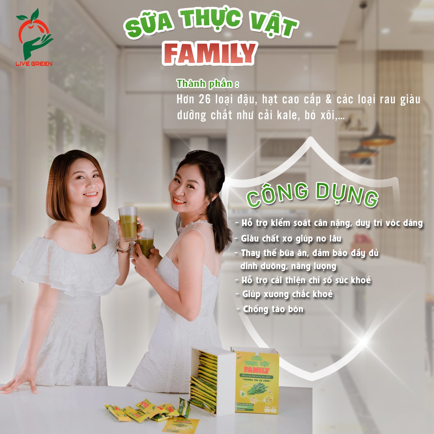 Sữa Thực Vật Family - Sữa Thực Vật Bổ Sung Chất Xơ Từ Rau và Các Loại Hạt Nhập Khẩu - Sữa Hạt Thuần Chay Thương Hiệu LiveGreen