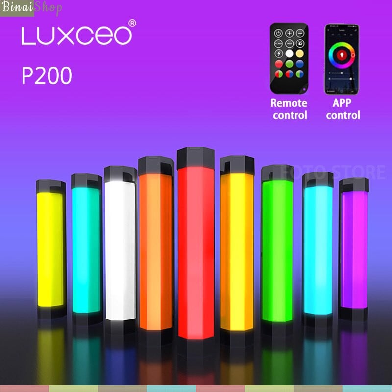 LUXCEO P200 RGB - Đèn LED Mini Hỗ Trợ Quay Tik tok, Youtube, Review Sản Phẩm, Chống Nước IP67